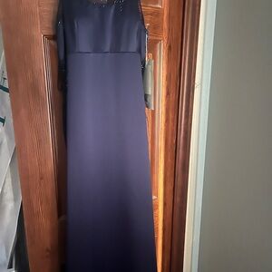 Chic Long Sleeve Navy Dress